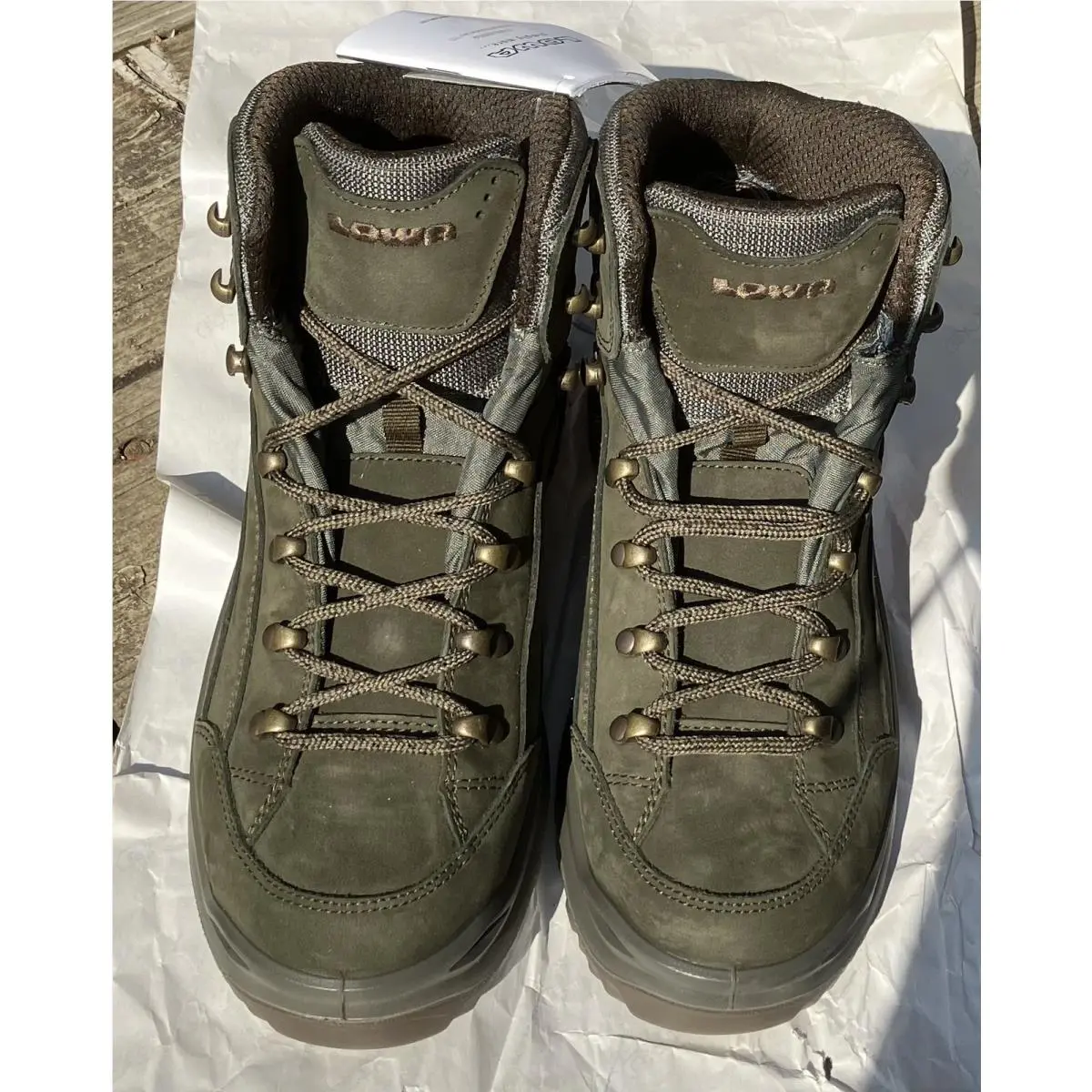 Size 8 Renegade Gtx Mid Sage Green Men Gore-tex Hiking Boots by Lowa