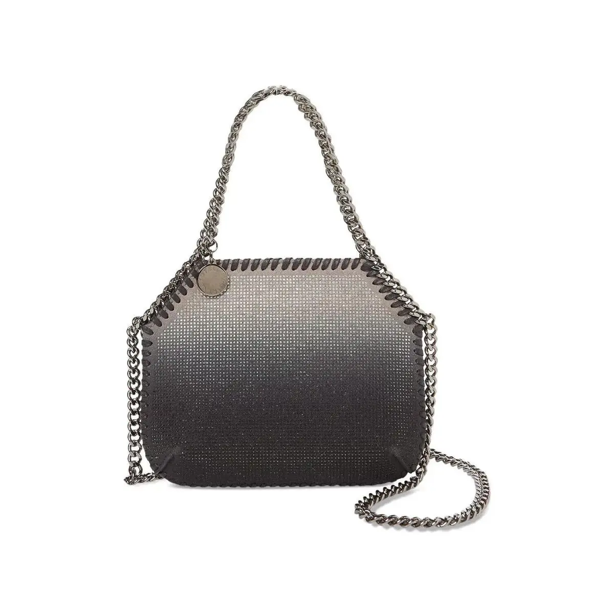 Stella Mccartney Falabella Chain Mini Crystal Crossbody Bag Light Grey