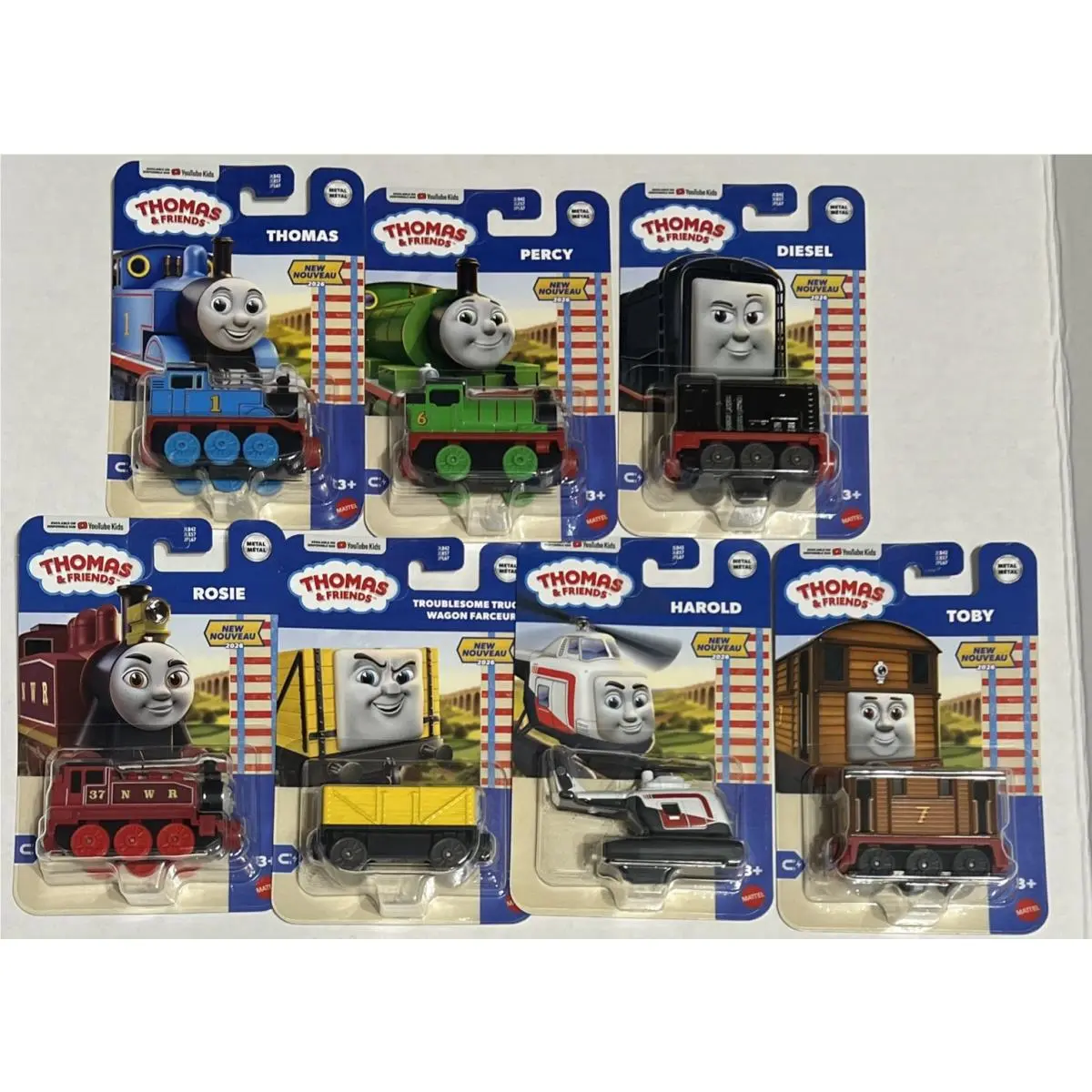 Thomas Friends 2026 Set Of 7 Harold Rosie Toby Diesel Thomas Percy Troublesome