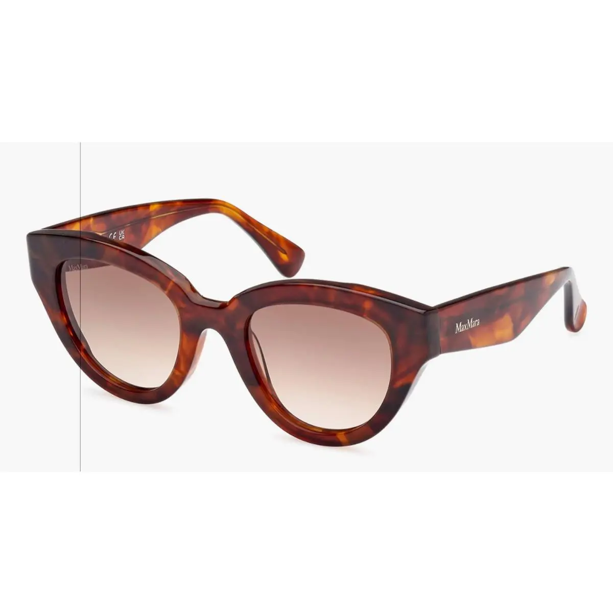 Max Mara Glimpse Polarized Cat Eye Sunglasses Havana Brown Tortoise Shell gy