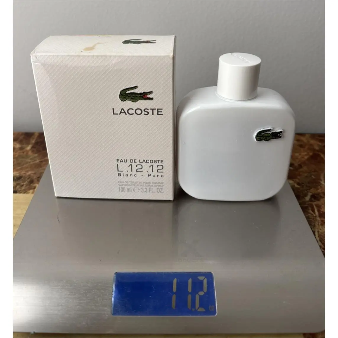 2015 - Eau De  L.12.12 Blanc - Pure 3.3 / 3.4 oz / 100 ml Edt Spray Men by Lacoste