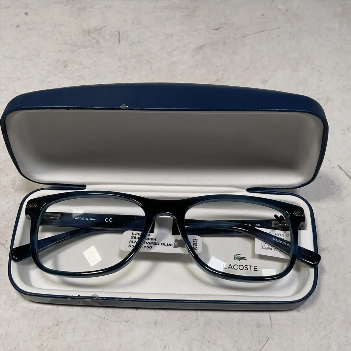 Lacoste L2841 424 Navy Blue Marble Eyeglasses Frames 55-18 150 + Case