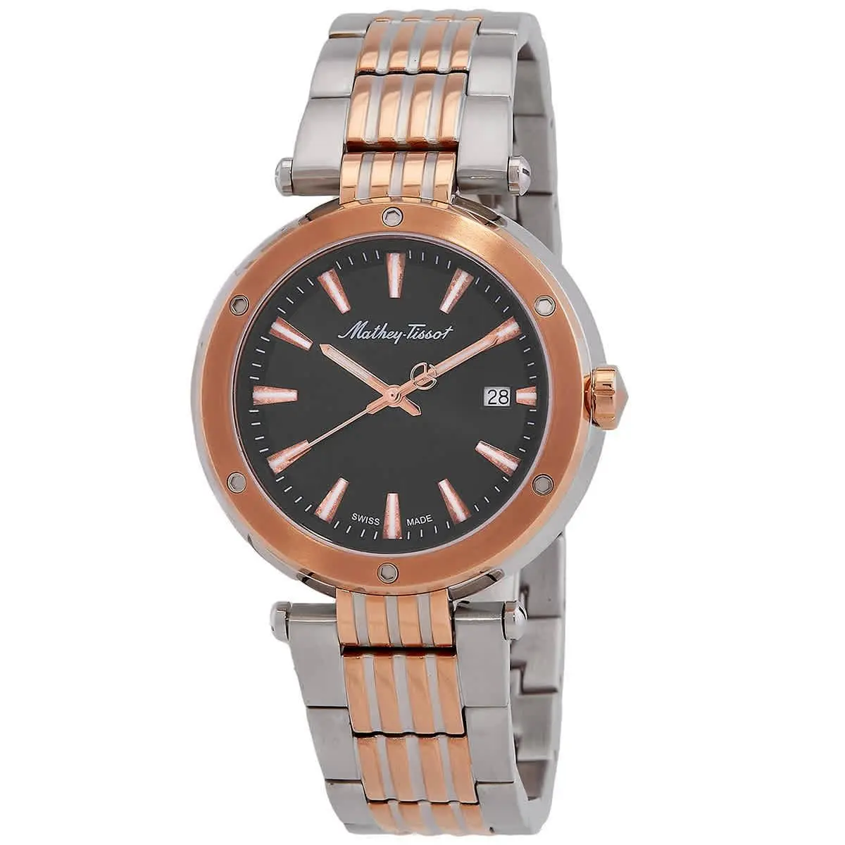 Mathey-tissot Neptune Quartz Black Dial Men`s Watch H912RN