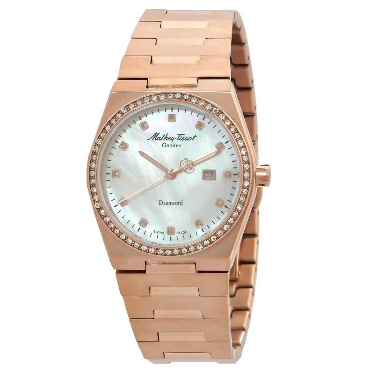 Mathey-tissot Zeus Lady Diamond Quartz White Dial Ladies Watch D118SPI