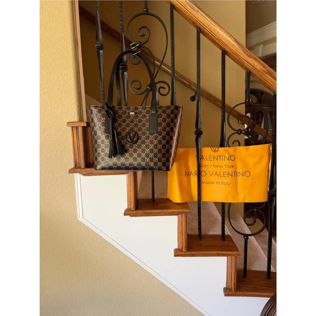 By Mario  Soho Monogram Tote Bag VA 2922 Black/bronze by Valentino