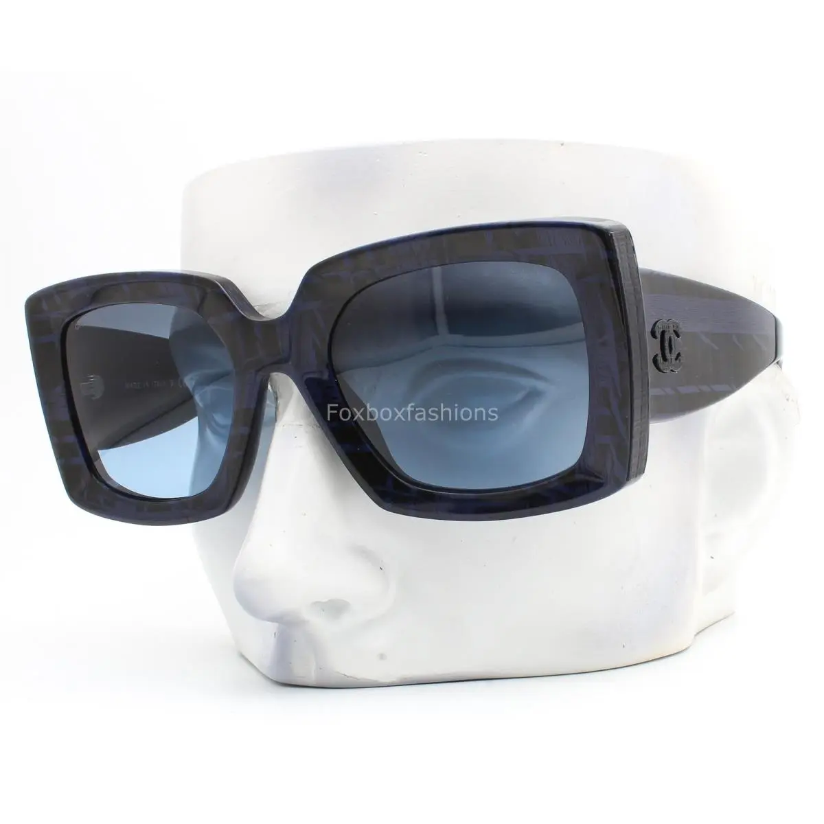 Chanel Sunglasses ch5435A 1669/S2 Black Gray Blue Tweed Blue Gradient with Case