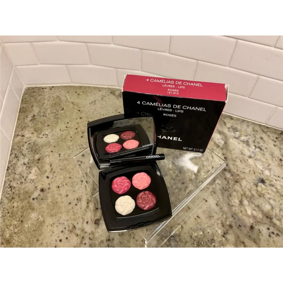 Chanel 4 Camelias De Chanel Roses Quartet of Satin Cream Lip Colour Palette