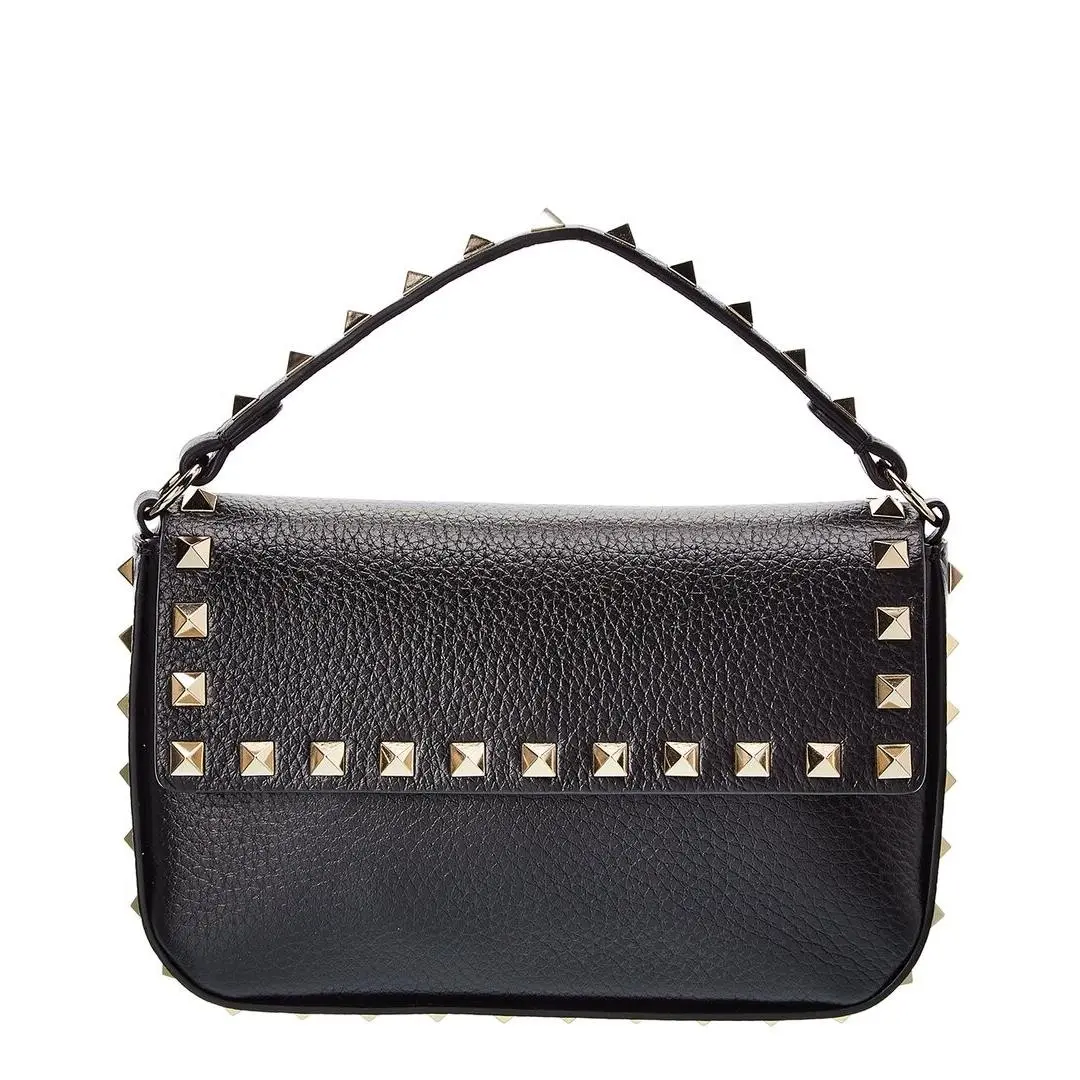 Rockstud Grainy Leather Crossbody Women`s Black by Valentino