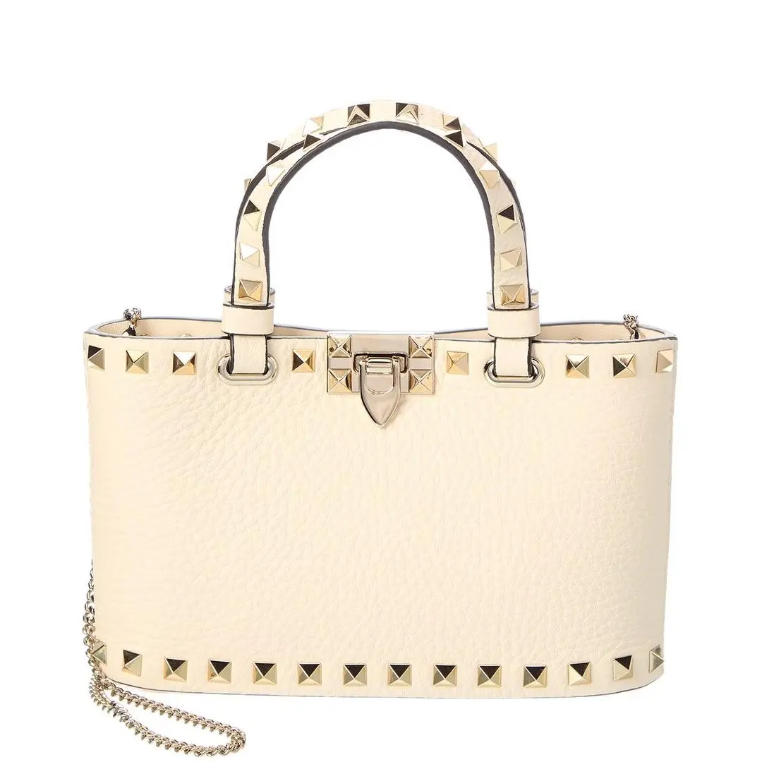 Rockstud Mini Leather Tote Women`s White by Valentino