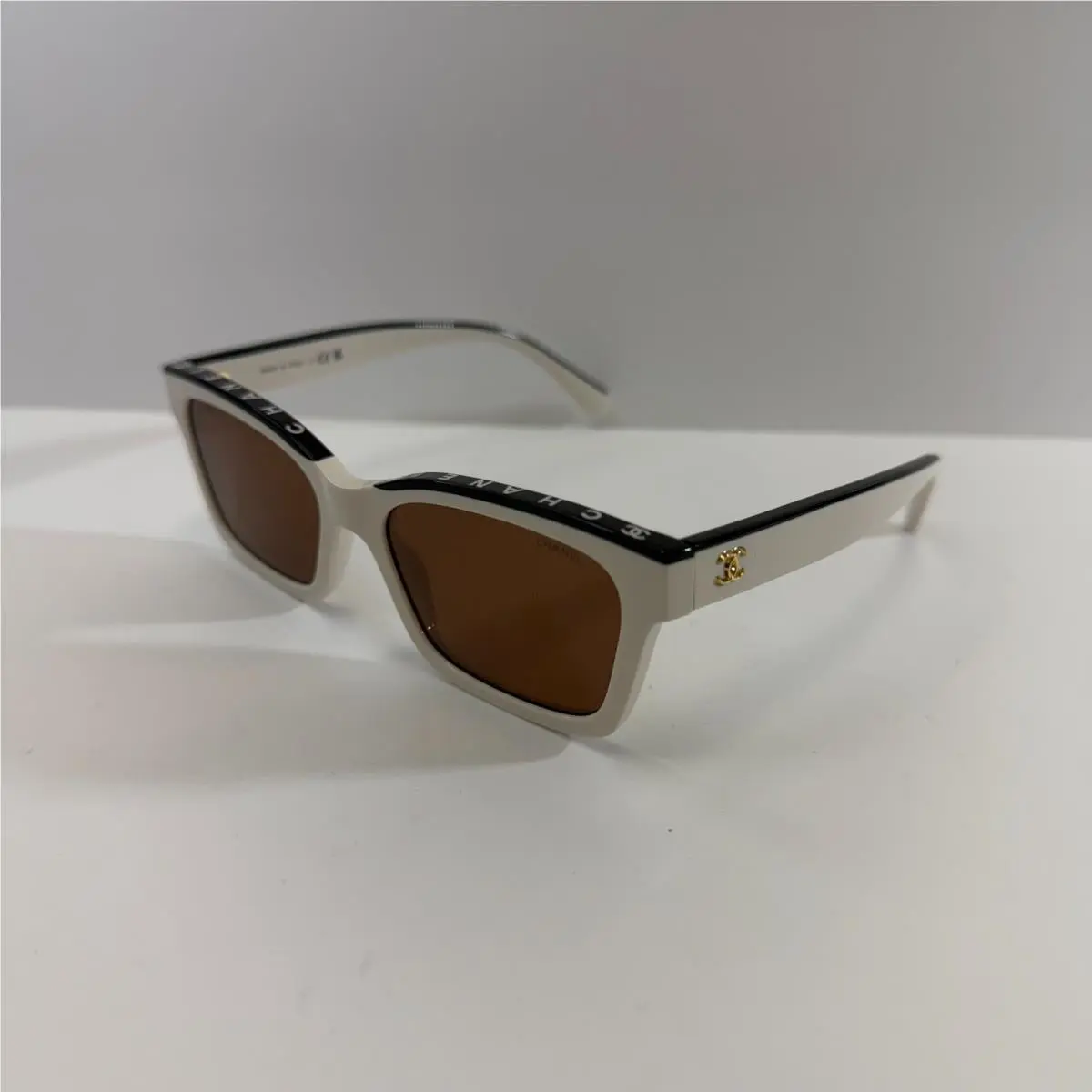 Chanel CH 5417 1856/73 White Frame w/ Dark Brown Lenses