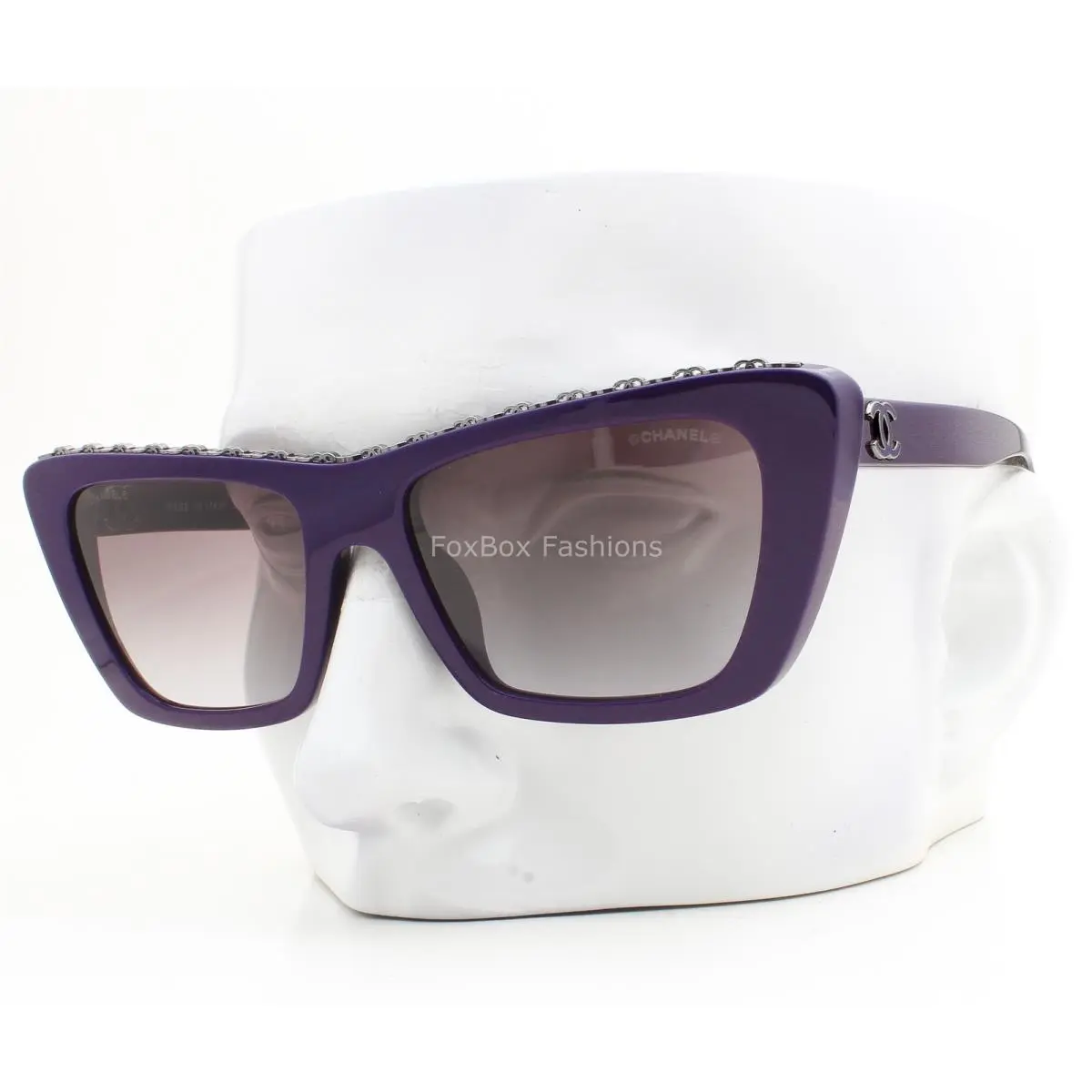 Sunglasses Dark Purple Gunmetal CC Trim ch5540A 1758/11 with Case by Chanel