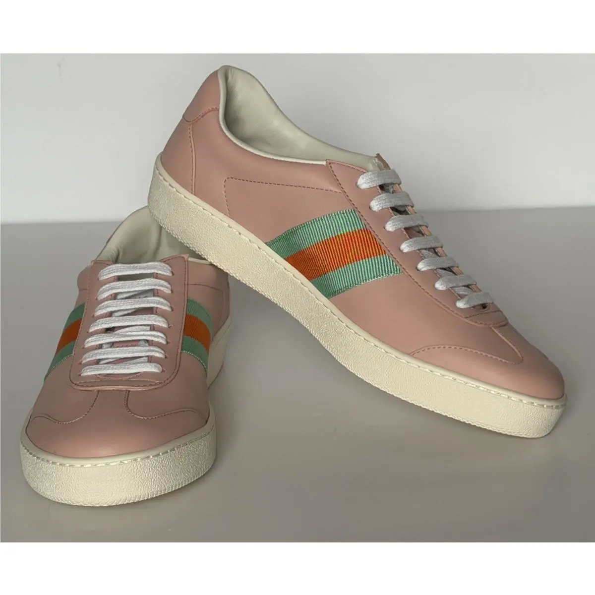Gucci G74 Women’s Web Low-top Sneakers in Perfect Pink 8 US 38 Euro 858533