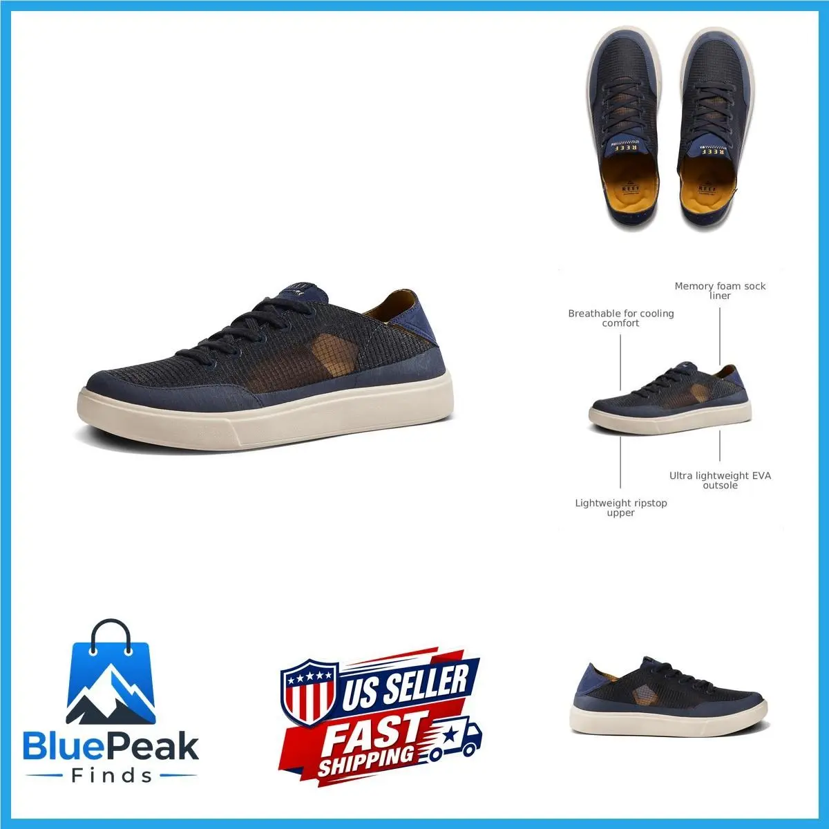 Swellsole Navigator Mens Shoe Lightweight Breathable Memory Foam by Reef