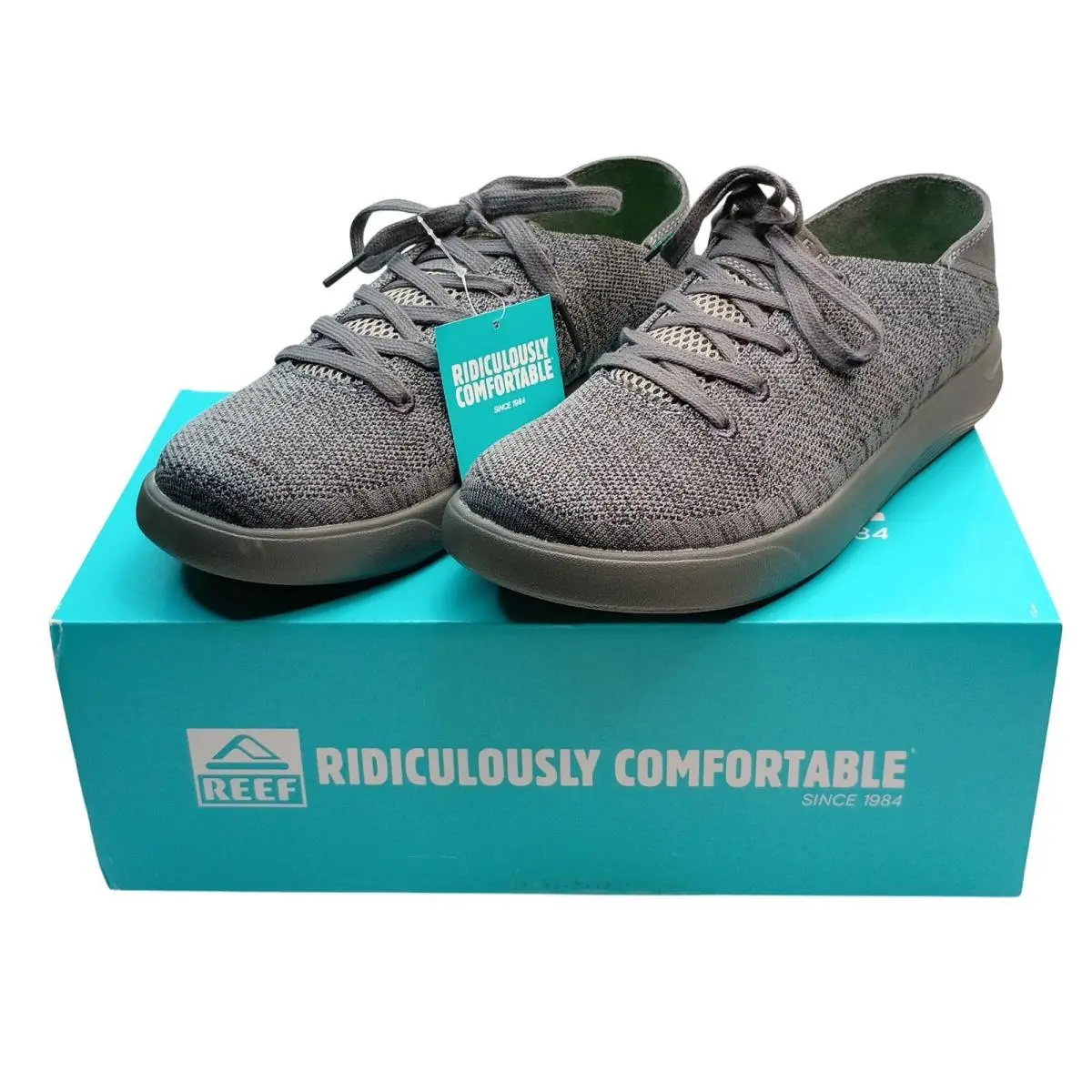 Swellsole Neptune Men Size 11.5 Raven Grey Knit Sneakers CJ6018 by Reef