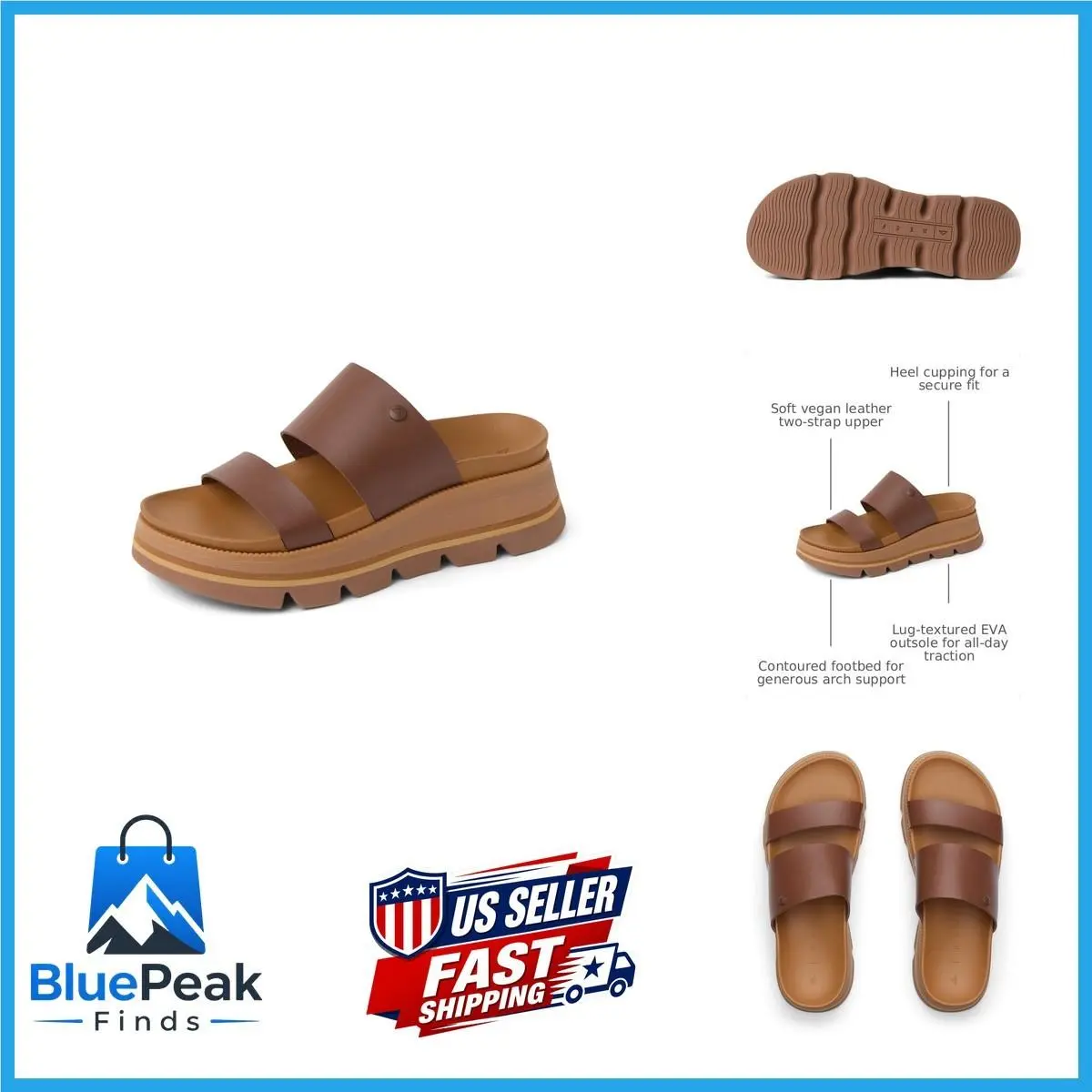 Womens Sandals Vista Luxe Siaa Chocolate 7 CJ9789 by Reef