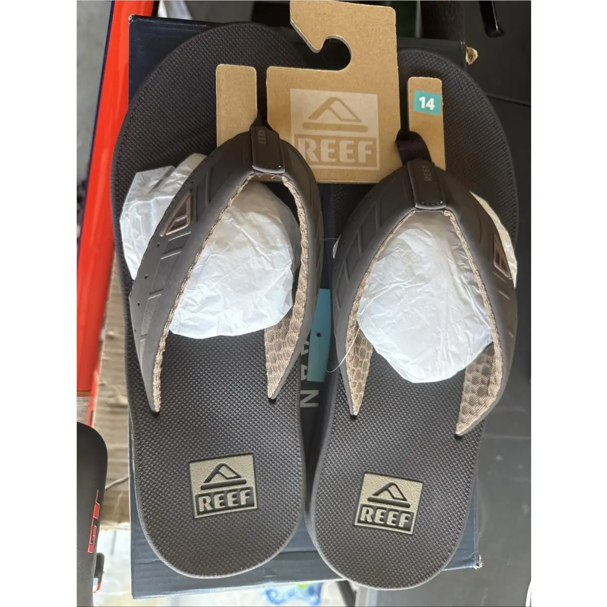 Men`s Phantoms Brown Sandals/flip Flops Sz.14 by Reef