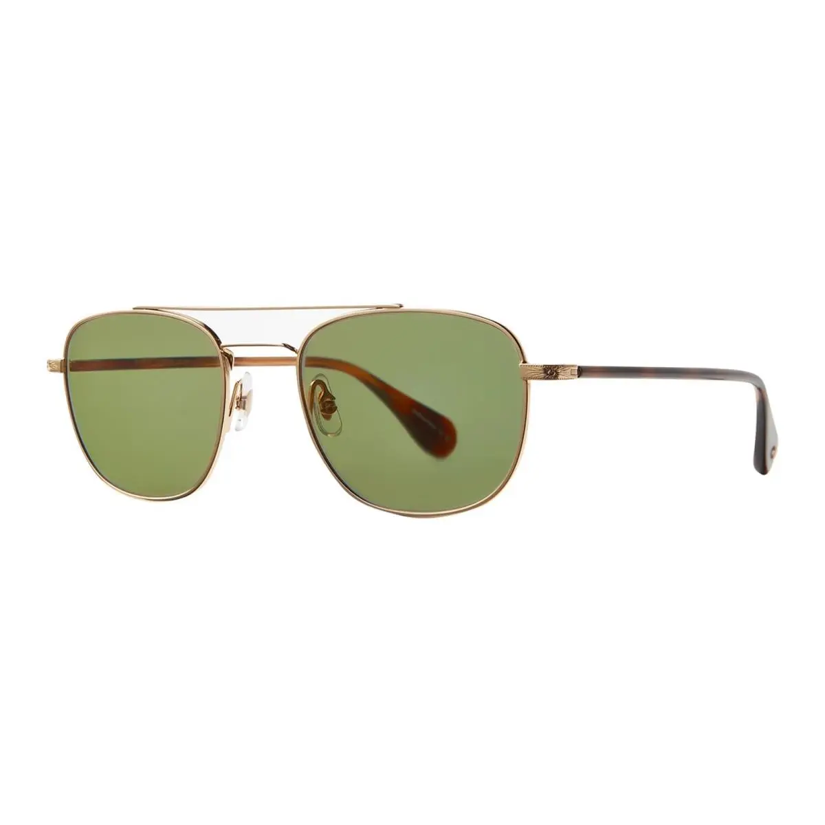 Garrett Leight Clubhouse II Sun Gold-spotted Brown Shell/green Sunglasses