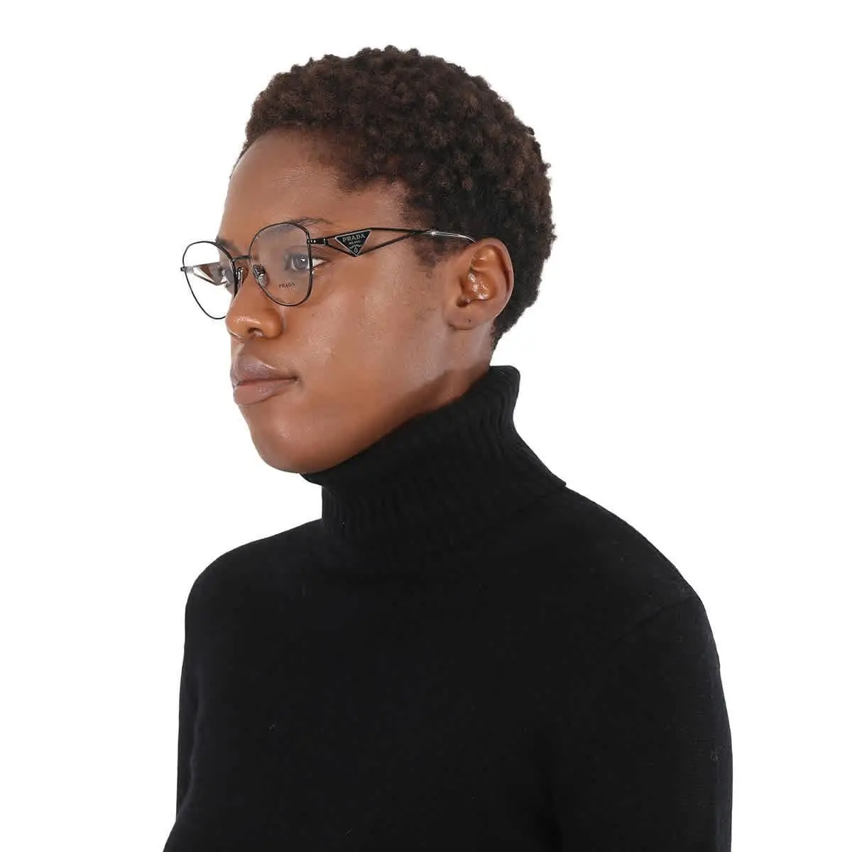 Prada Demo Irregular Ladies Eyeglasses PR 52ZV 1AB1O1 55 PR 52ZV 1AB1O1 55