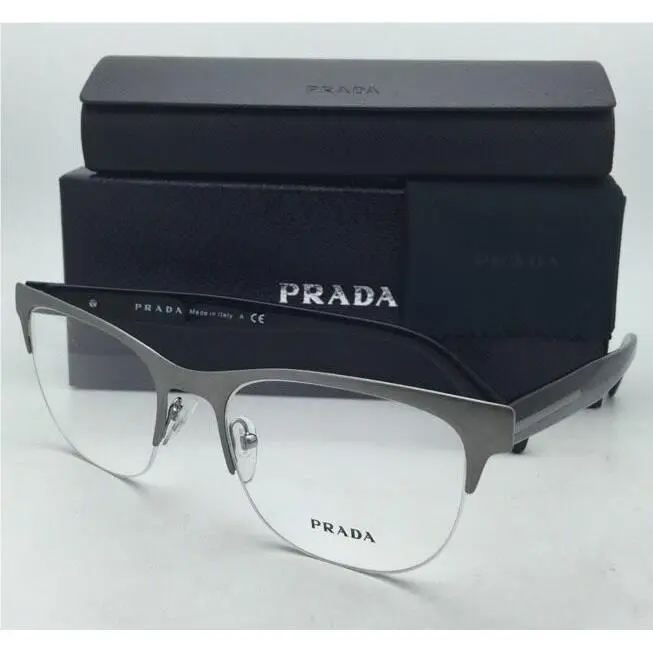 Prada Eyeglasses Vpr 54R DHG-1O1 51-19 Black Matte Brushed Gunmetal Frames