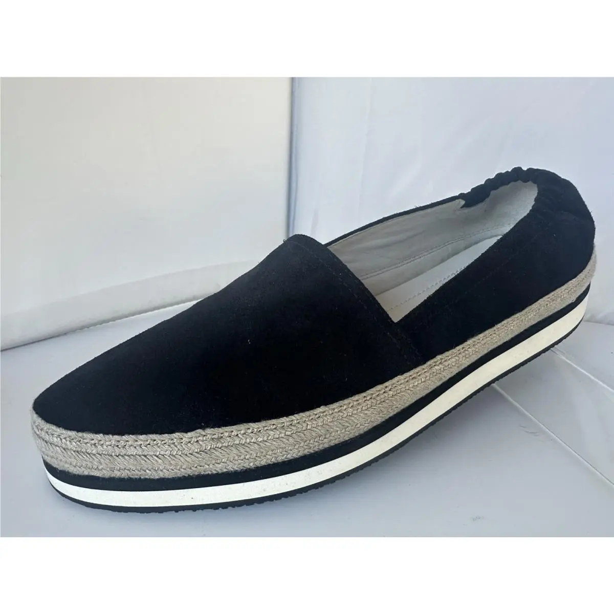 Women`s Shoes Flats Size 40 Black Suede Casual by Prada