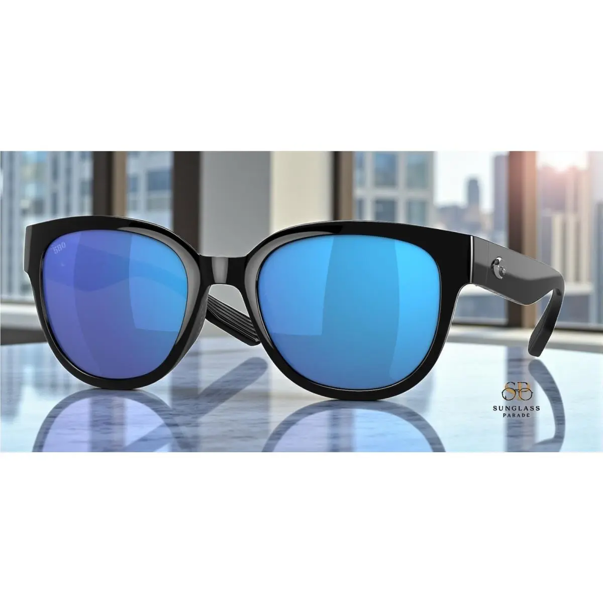 Costa 6S9051 01 Salina Black Blue Mirror 53 mm Women`s Polarized Sunglasses 580G by Costa Del Mar