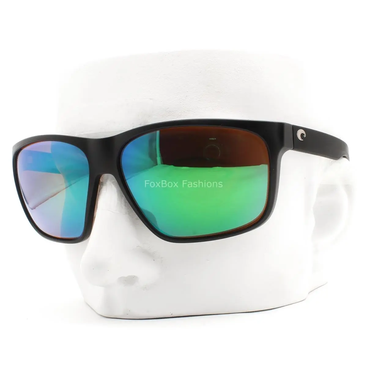 Trades Sunglasses Matte Black Green Polarized Glass 580G with Case by Costa Del Mar