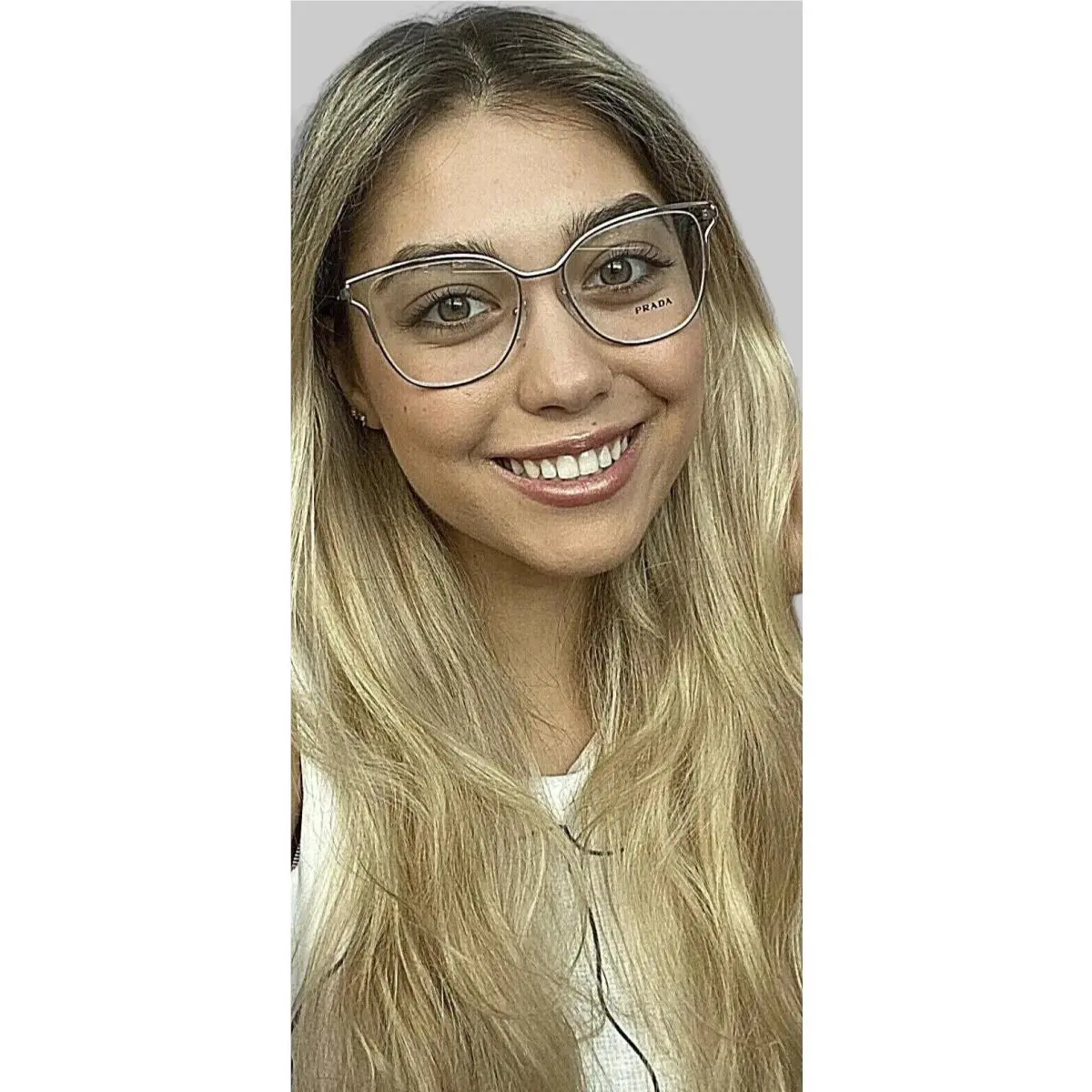 Vpr 54U 1BC-1O1 Oversized Silver 53mm Women`s Eyeglasses Frame by Prada