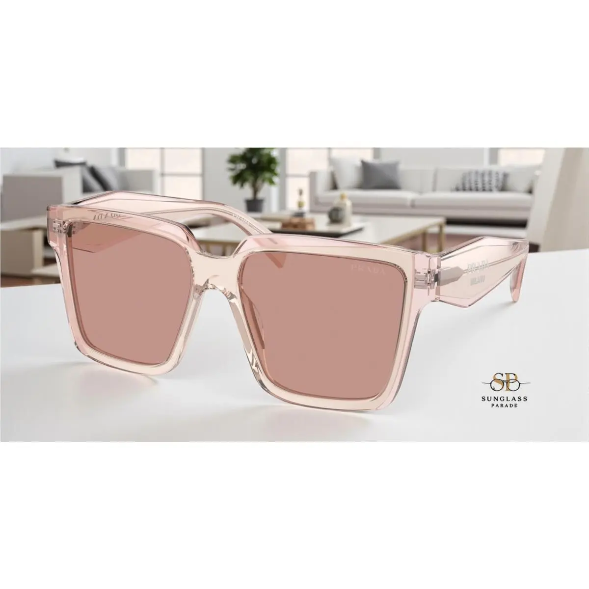 PR 24ZS 13I08M Geranium Petal Crystal Dark Violet 56 mm Women`s Sunglasses by Prada