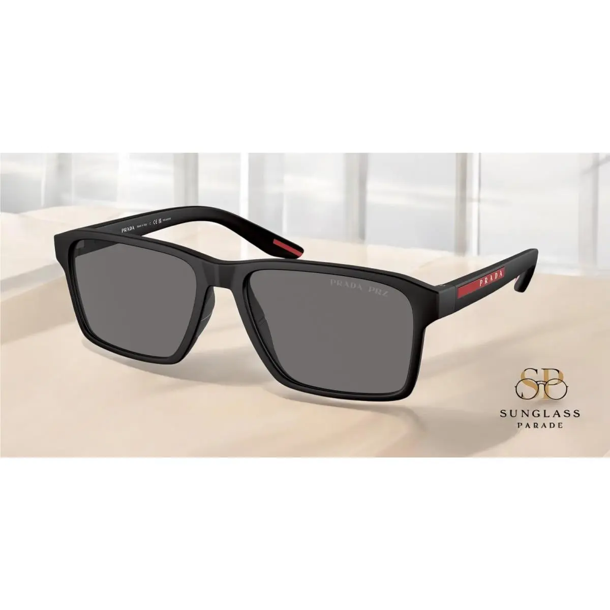 Linea Rossa PS 05YS DG002G Black Grey Polar Polarize 58mm Men`s Sunglasses by Prada