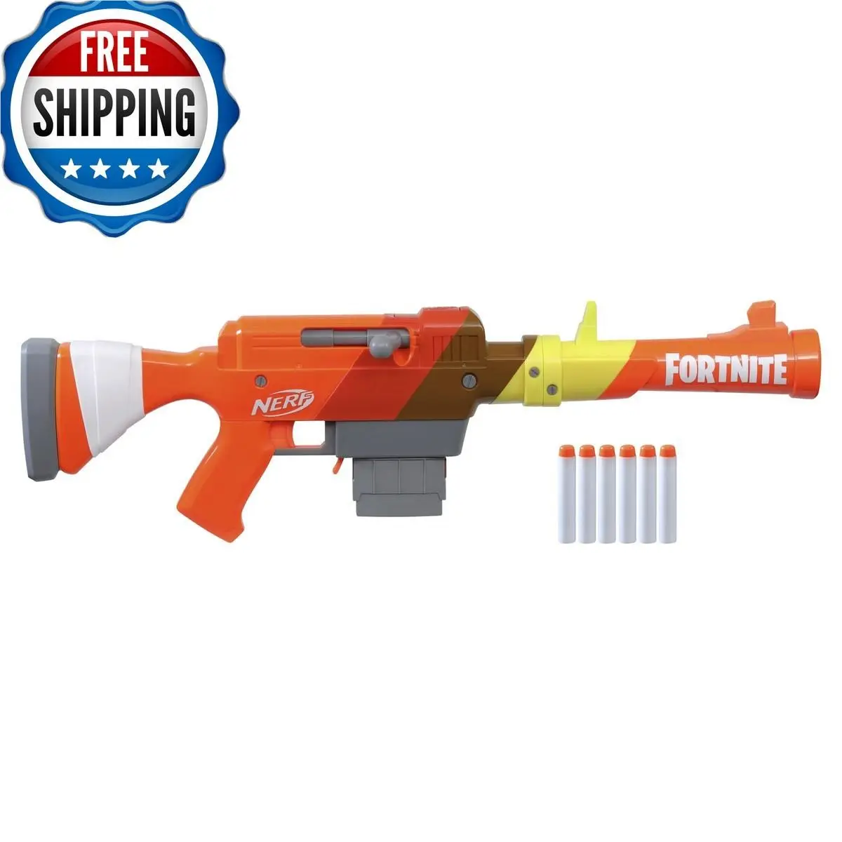Nerf Fortnite HR Dart Blaster Ruff Wrap Design 6-Dart Elite Clip 6 Nerf