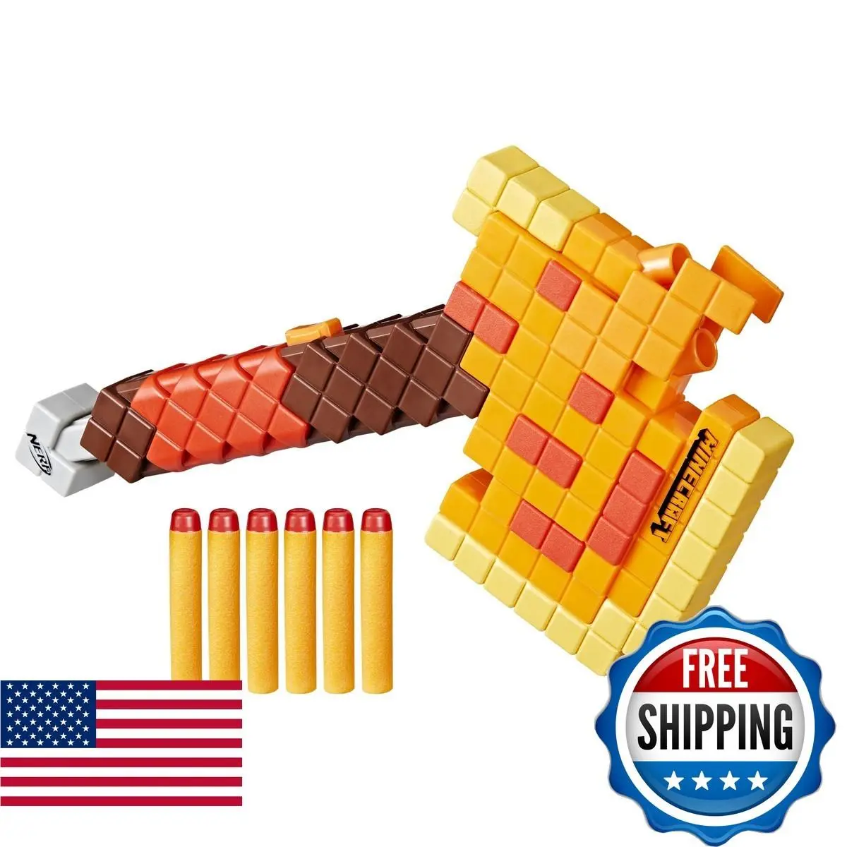 Nerf Minecraft Firebrand Dart Blaster Axe 6 Nerf Darts and Dart Storage