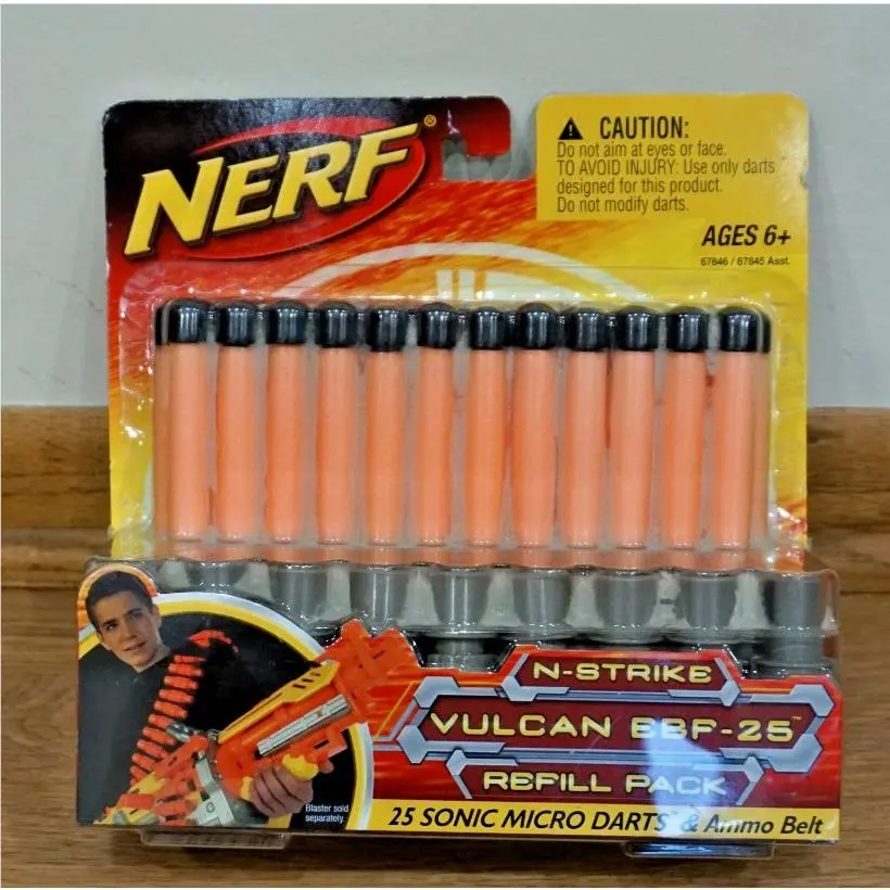 2 Nerf N-strike Vulcan EBF-25 Refill Pack 25 Sonic Micro Darts Ammo Belt