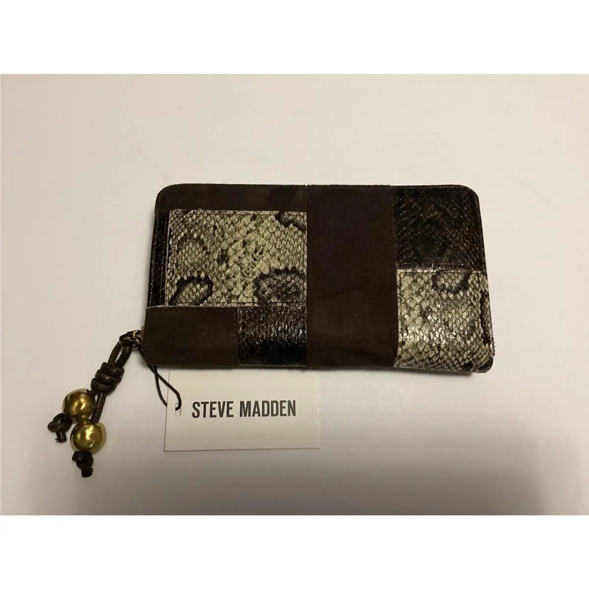 Steve Madden Animal Print and Suede Wallet