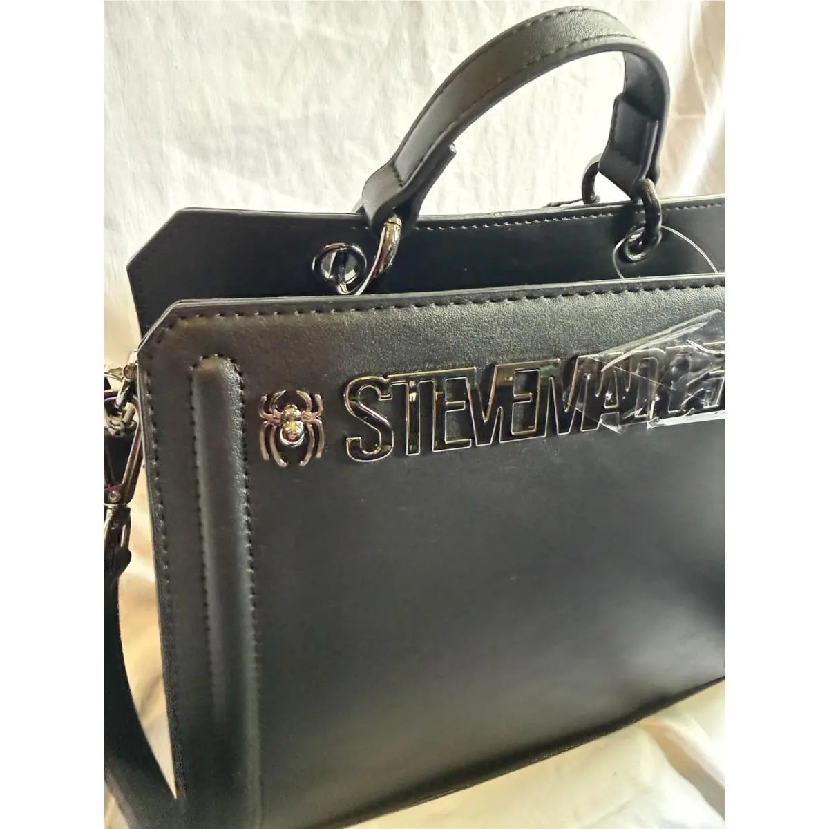 Bevelyn Handbag Purse Black w/ Spider by Steve Madden