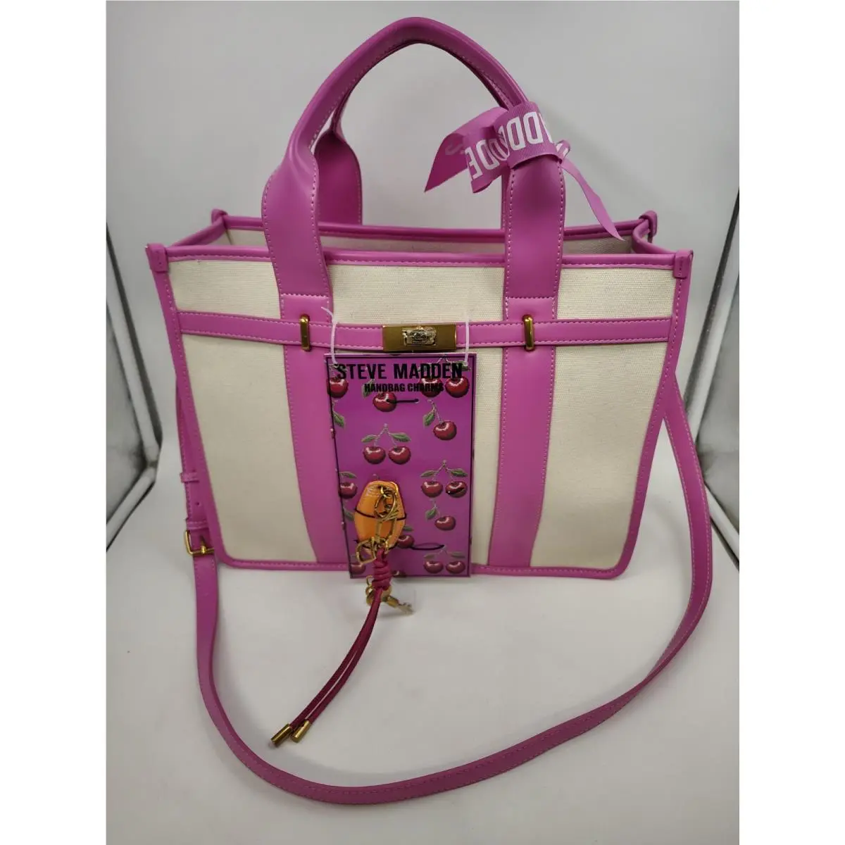 Bwebber Large Natural/pink Satchel 15×12 by Steve Madden