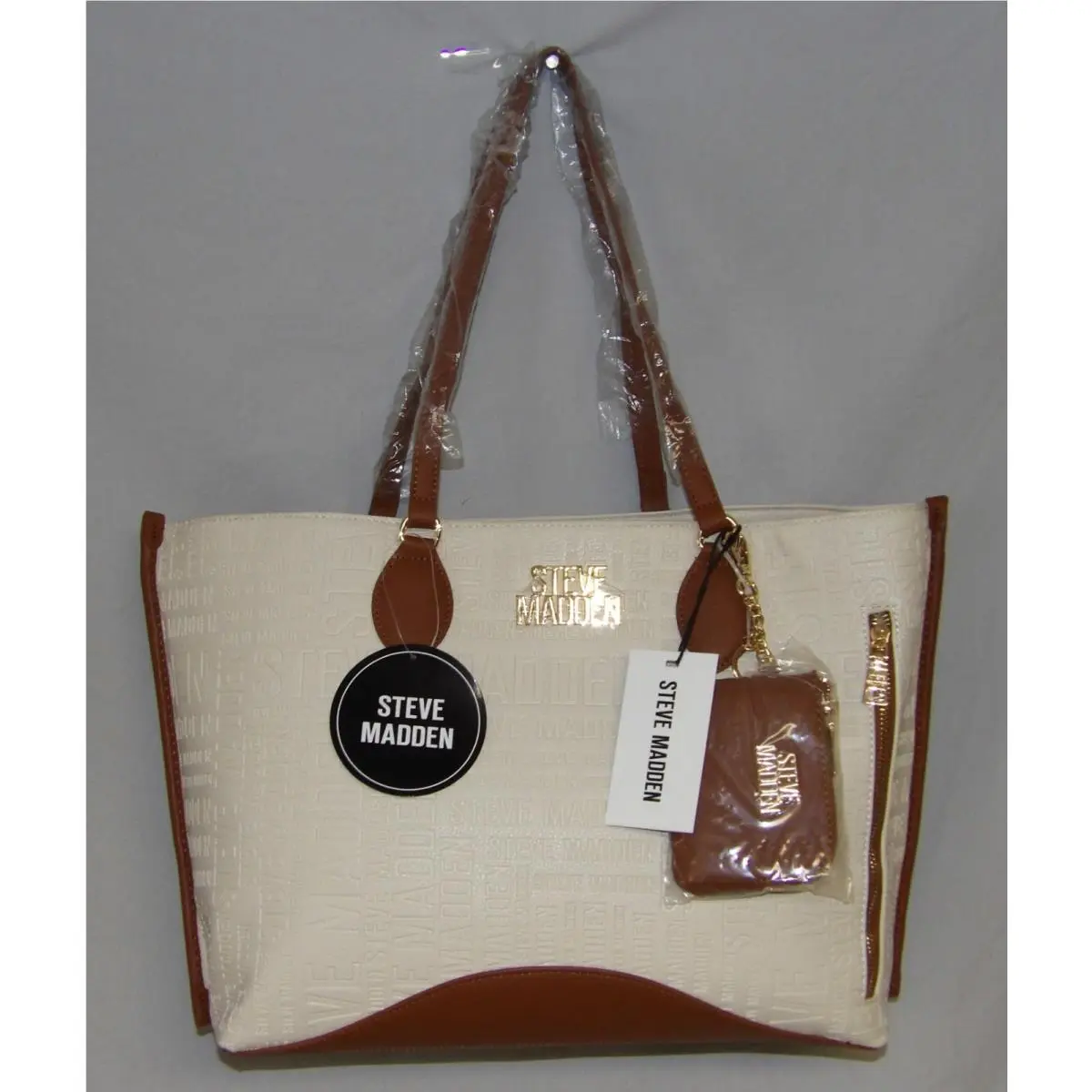 Bleah Tote Bag Handbag in Bone - DO341005 - 2 Piece by Steve Madden