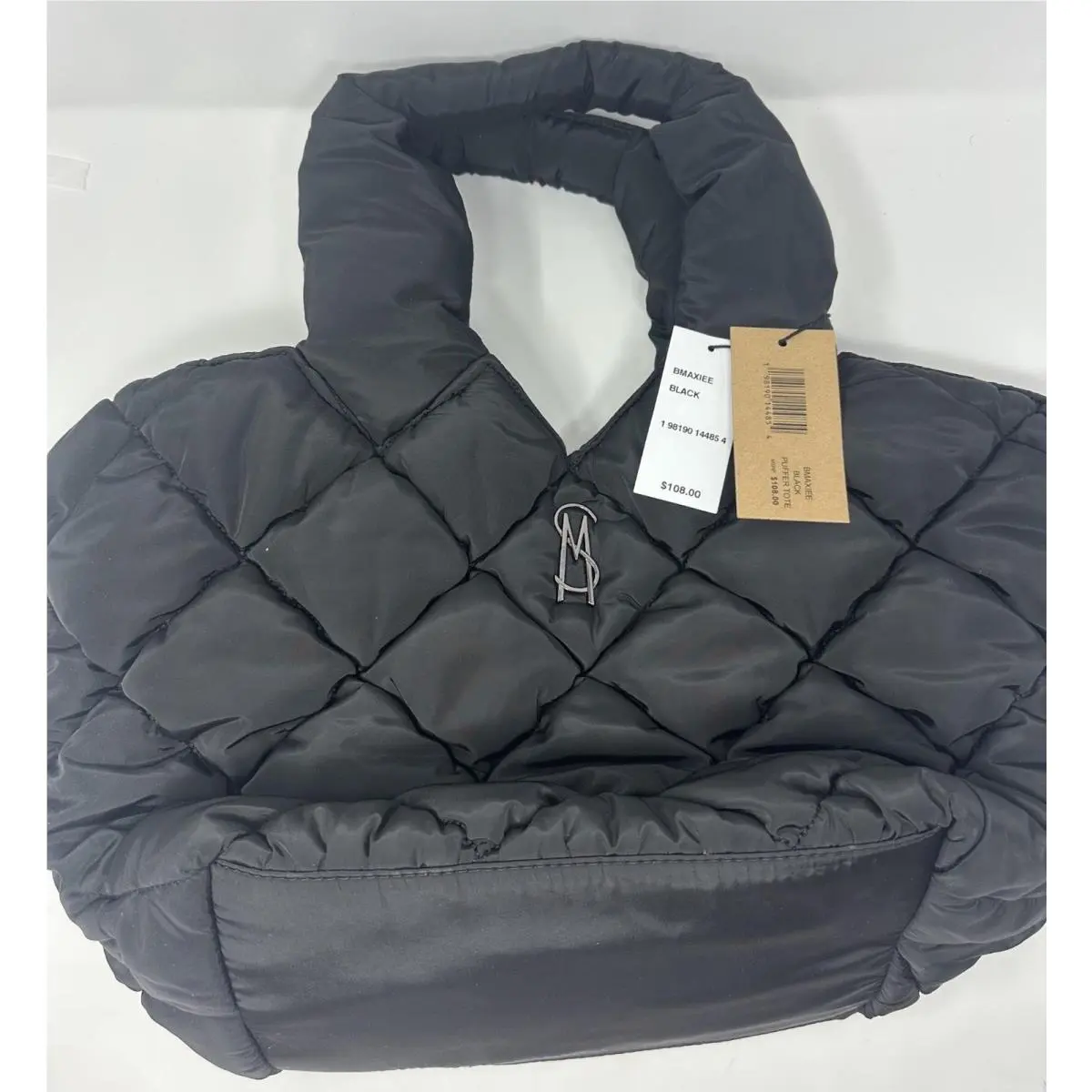 Tote Bag Womens Large Black Soft Quilted Puffer Shoulder Purse by Steve Madden