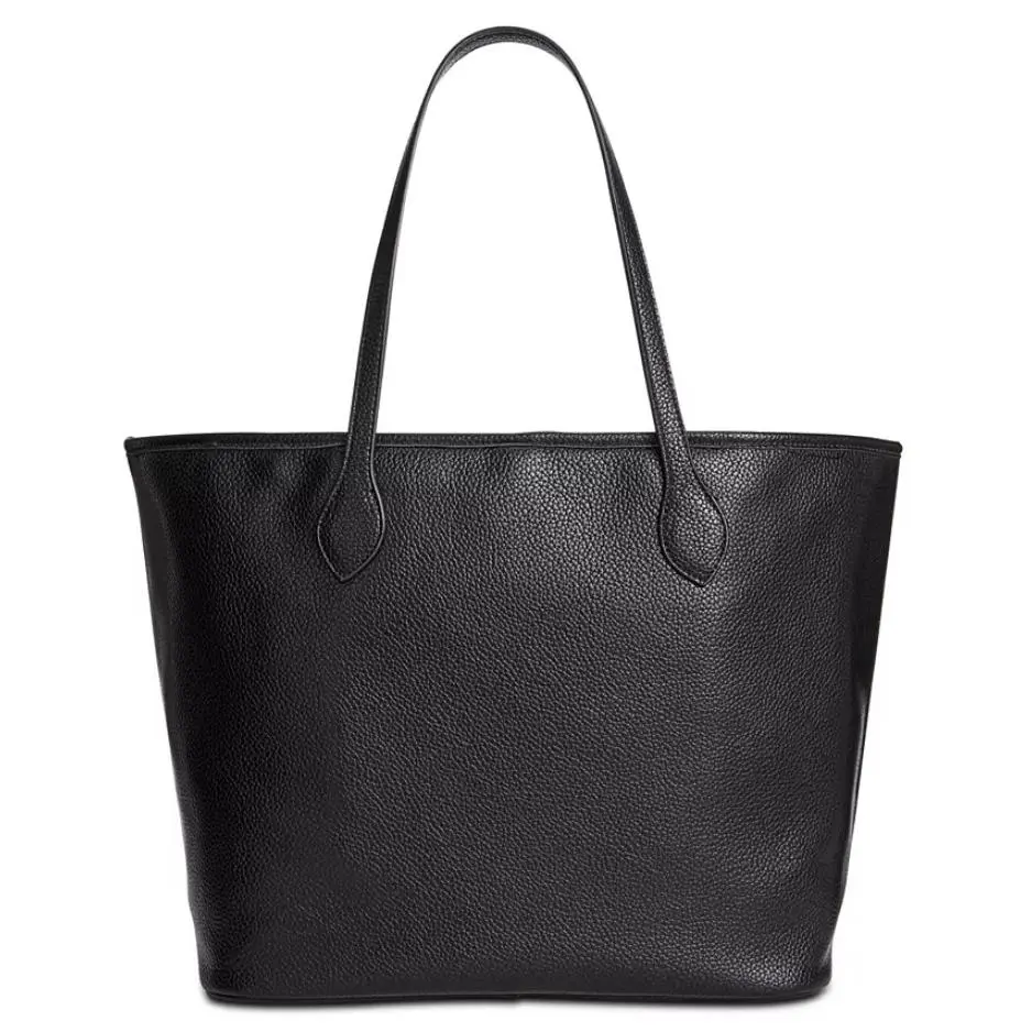 Steve Madden Erin Tote Pebbled Leather Black Gold