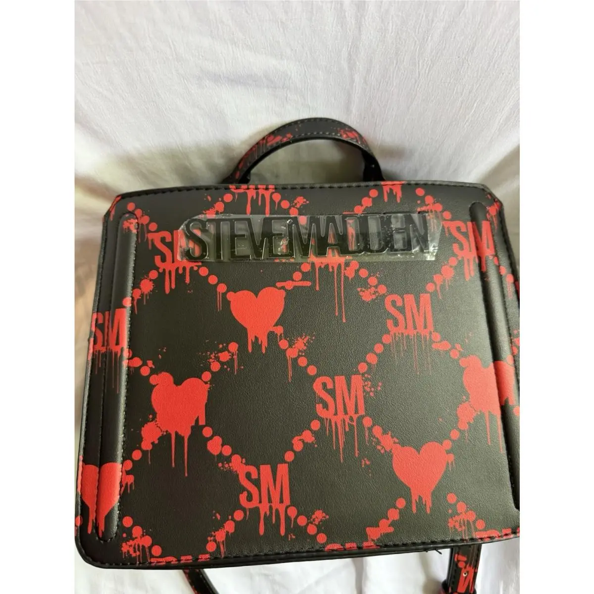 Red/black Bleeding Hearts Bevelyn Handbag Purse W/wallet by Steve Madden