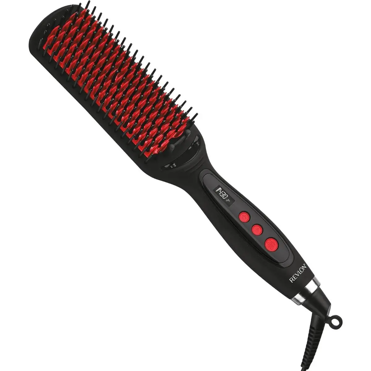 XL Heated Hair Straightening Brush Coconut Oil Ceramic Bristles Anti Frizz Tool by Revlon