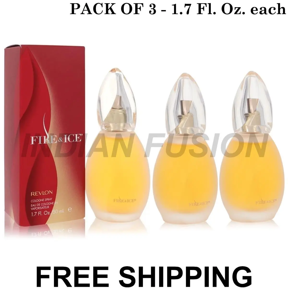 Pack of 3 Fire Ice Perfume By Revlon 1.7 oz Cologne Spray 50 ml For Women`s