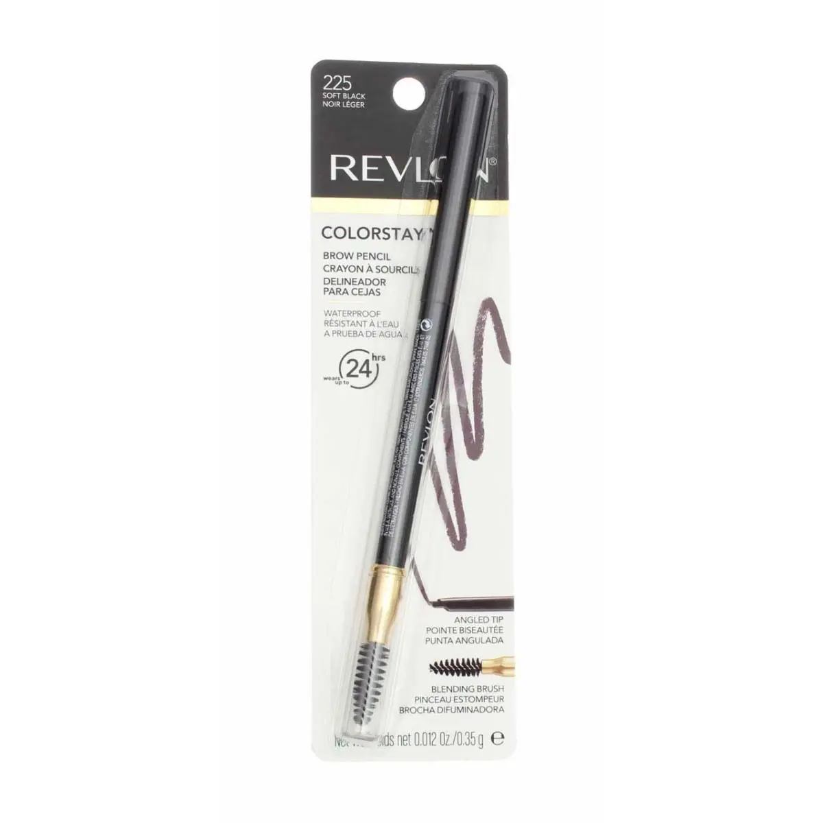 4 Pack Revlon Colorstay Waterproof Brow Pencil Soft Black 225 0.012 oz