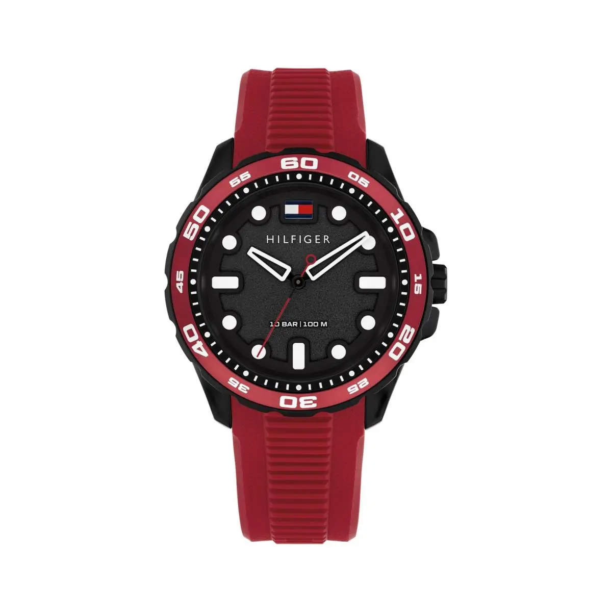 Tommy Hilfiger Men’s Quartz Regatta Watch - Silicone Strap Rotating Red