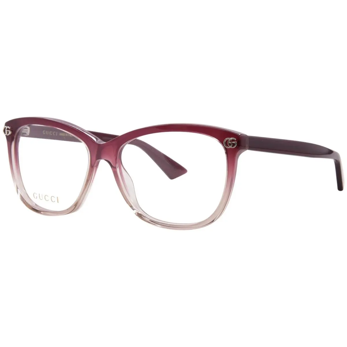 GG2113O 010 Eyeglasses Women`s Brown/burgundy Full Rim Cat Eye 55mm by Gucci