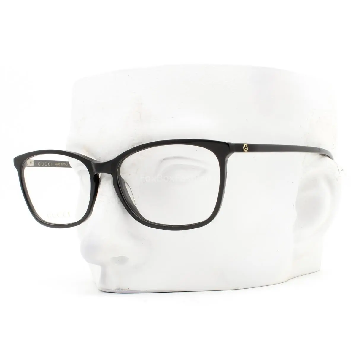 Eyeglasses Glasses GG0548O 005 Polished Black Gold Logo 55mm with Case by Gucci