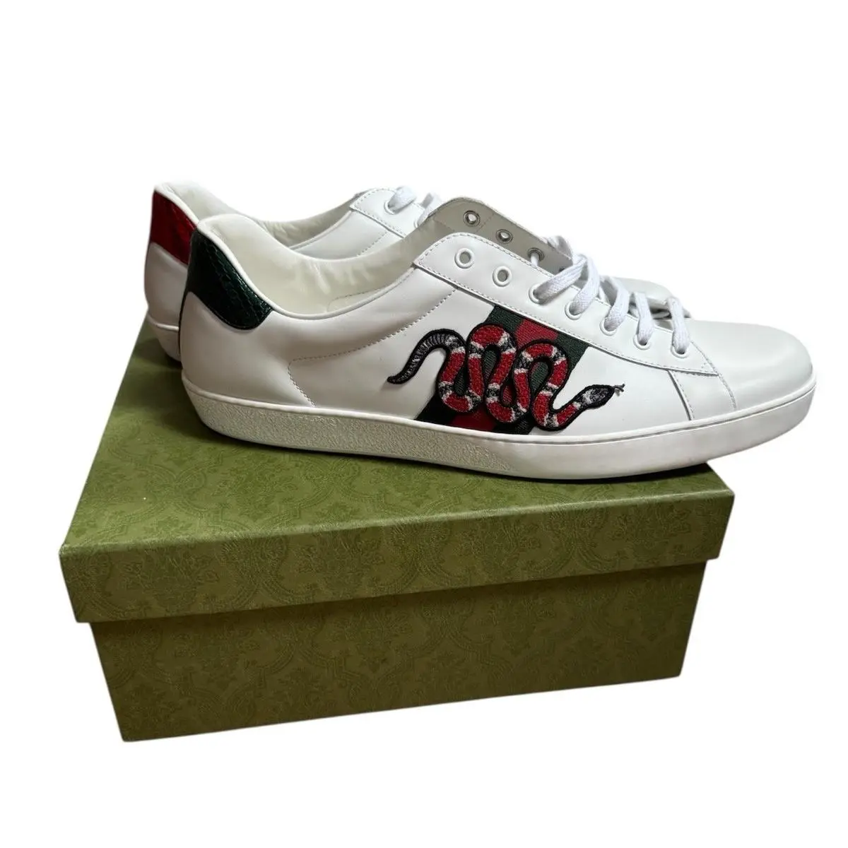 Sneakers Size16 Leather White by Gucci