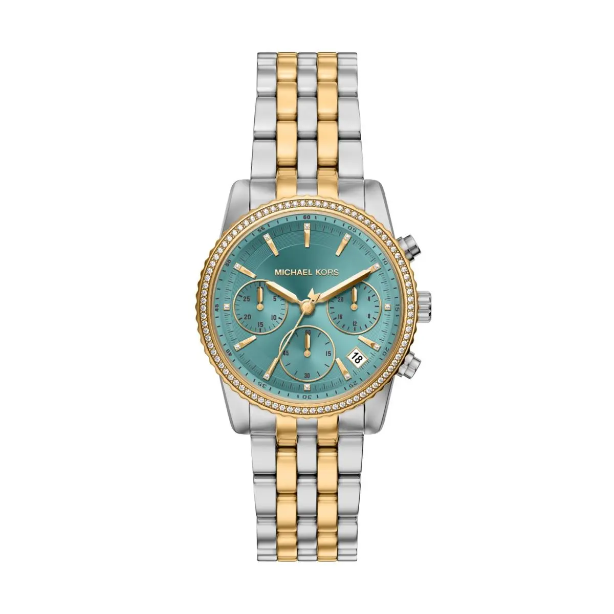 Women`s Bryant Chronograph 35MM Two Tone/turquoise Blue by Michael Kors