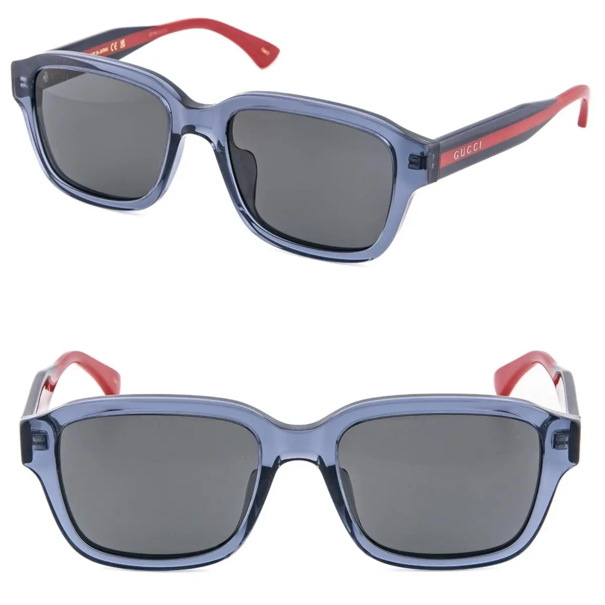 GG2120SA Web Stripe Logo 2120 Blue Red Geometric 004 Unisex Sunglasses by Gucci