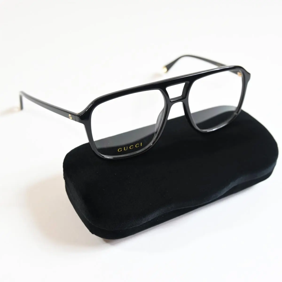 GG1078O 001 Womens Eyeglasses Black/gold 56mm by Gucci