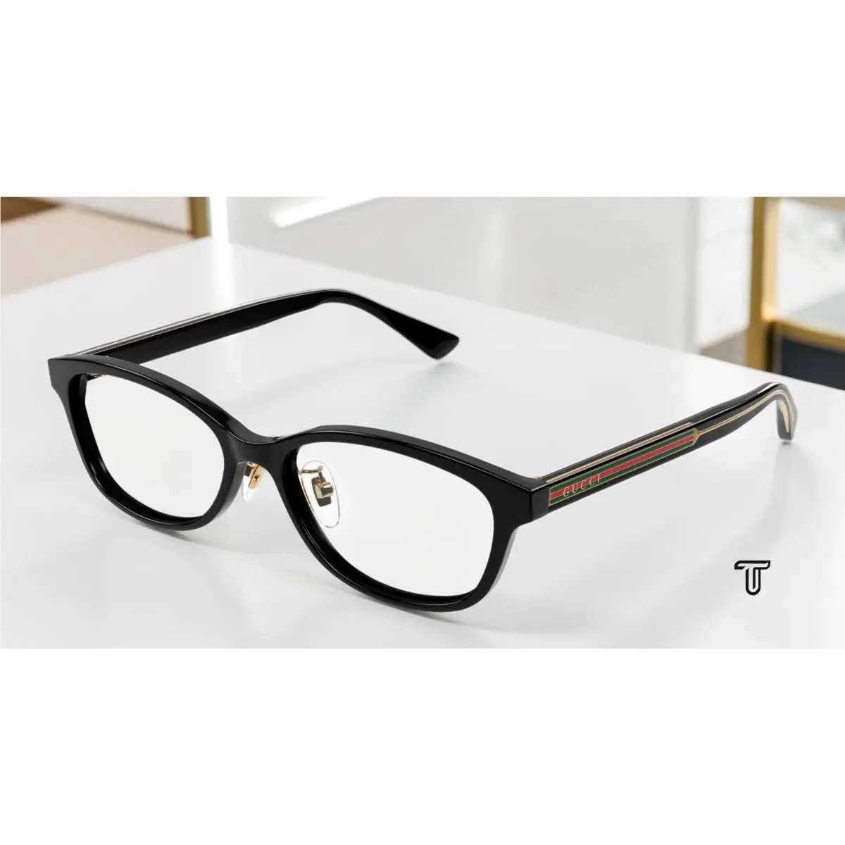 GG1612OJ 001 Round Panthos Black Crystal Demo Lens 54 mm Unisex Eyeglasses by Gucci